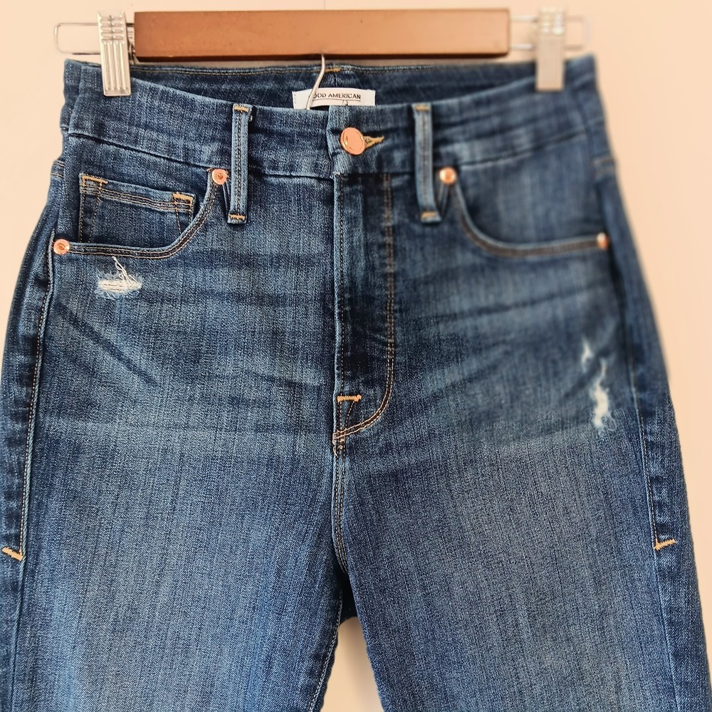 Good American Skinny Jeans Sz 4 Good Legs High Rise Blue Stretch Denim - Picture 3 of 8